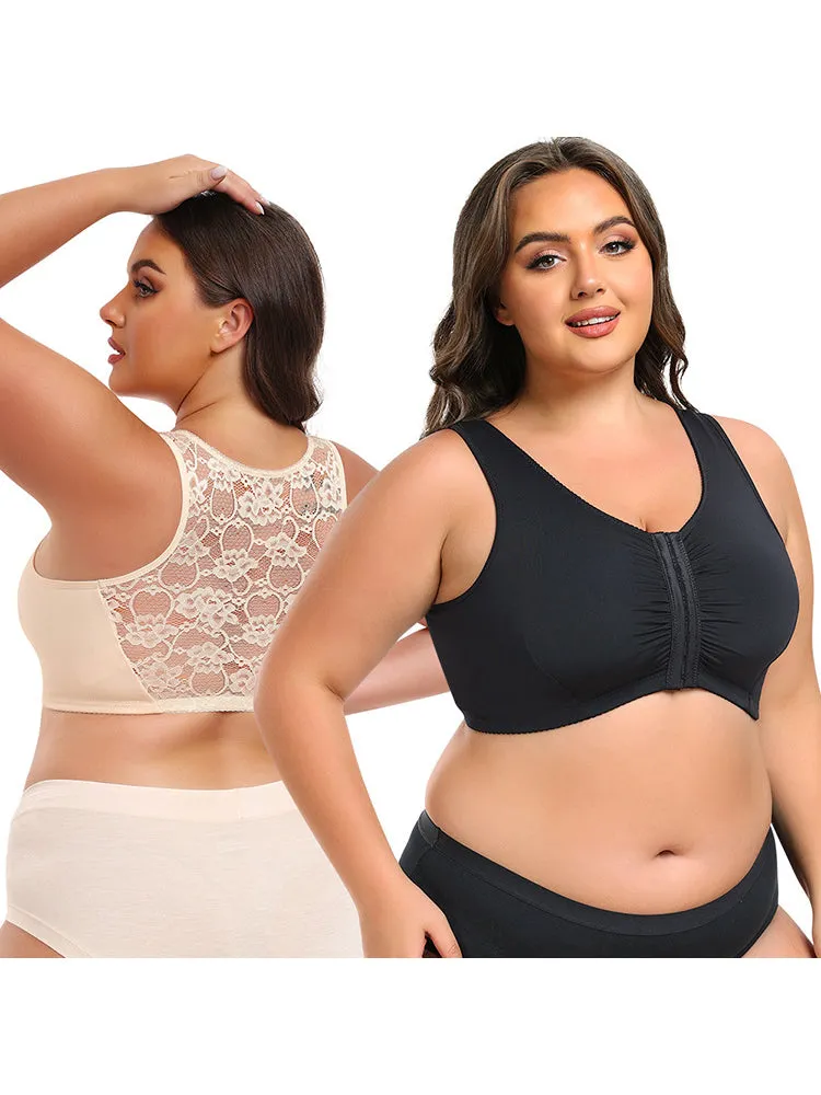 Plus Size Full Coverage Side Support Front Closure Bra