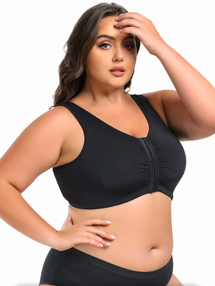 Plus Size Full Coverage Side Support Front Closure Bra