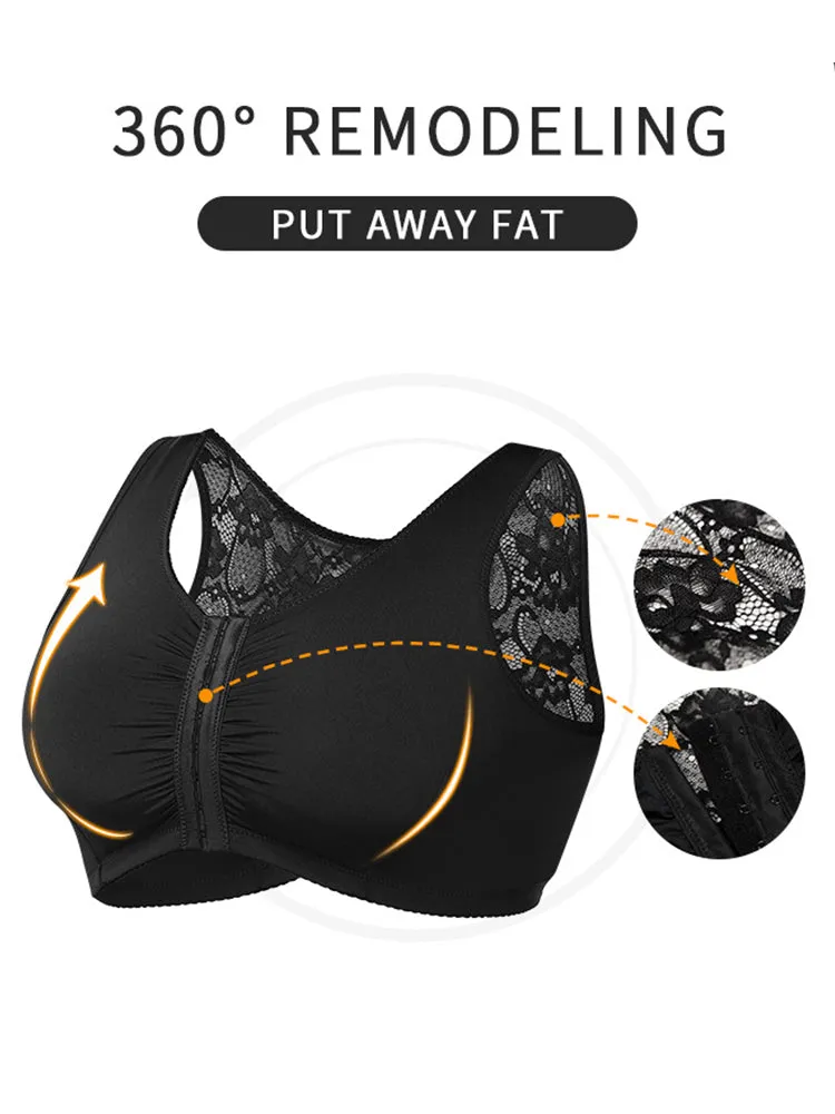 Plus Size Full Coverage Side Support Front Closure Bra