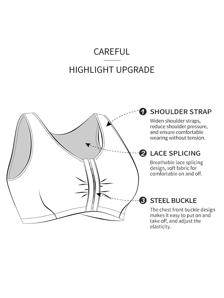 Plus Size Full Coverage Side Support Front Closure Bra