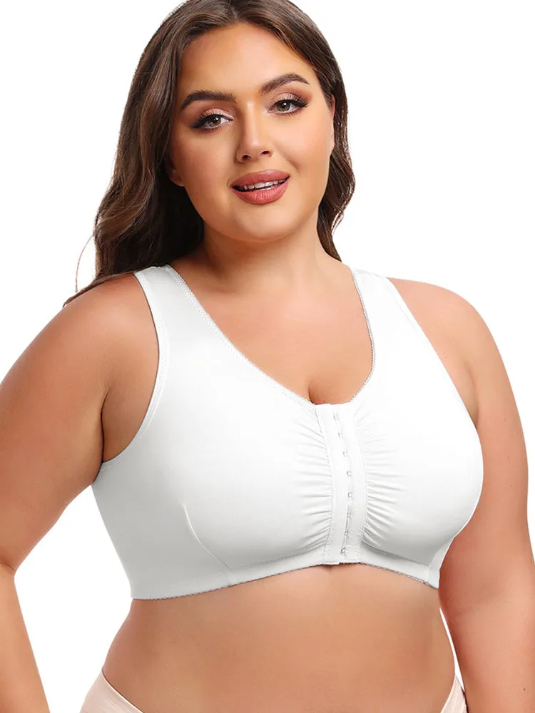 Plus Size Full Coverage Side Support Front Closure Bra