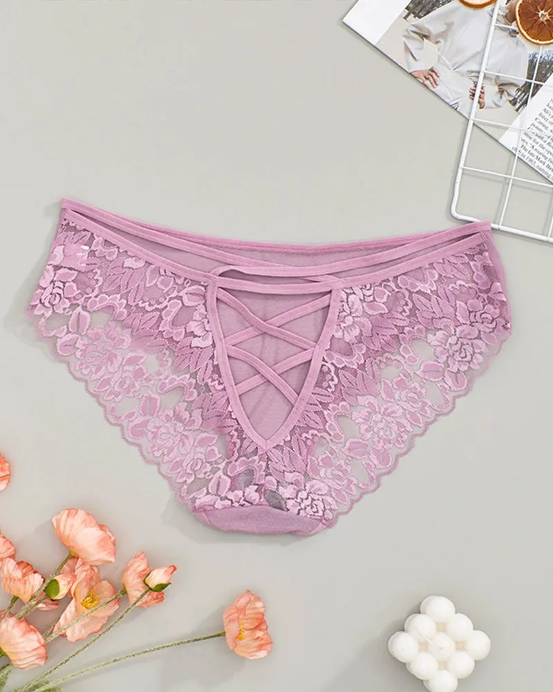 Plus Size Lace Triangle Panties