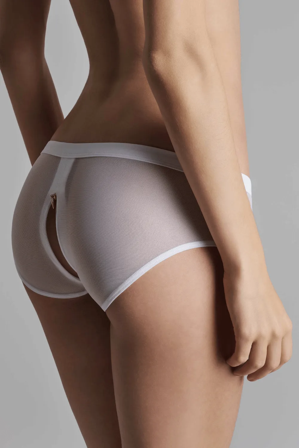 Pure Tentation Shorty With Zip White, Size XL (UK 12-14)