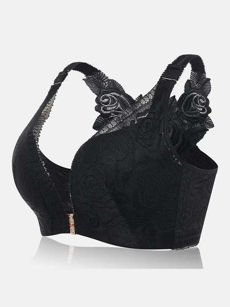 Rose Back Front Closure Wireless Bra