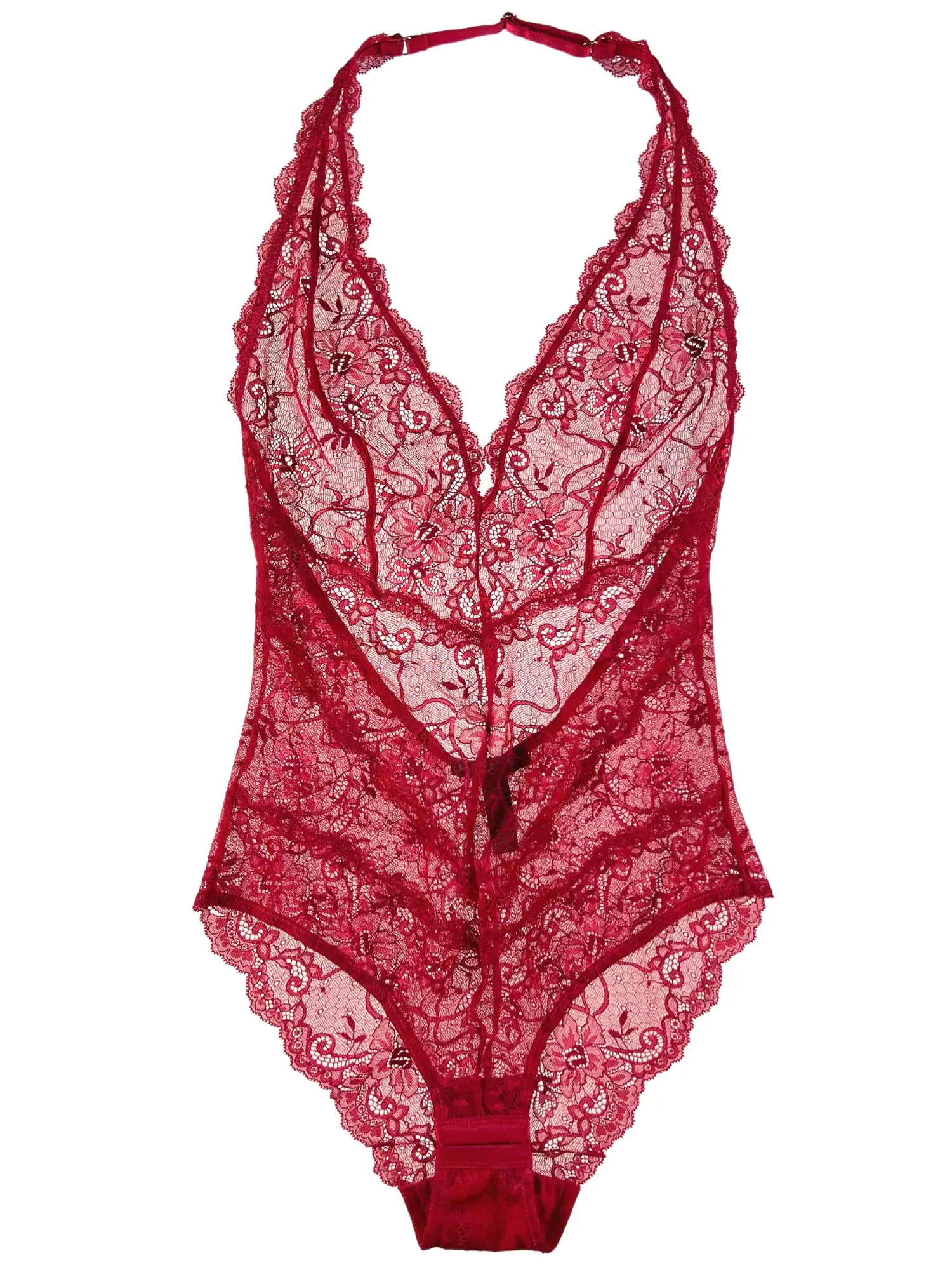 Samantha Chang All Lace Amour Halter Bodysuit