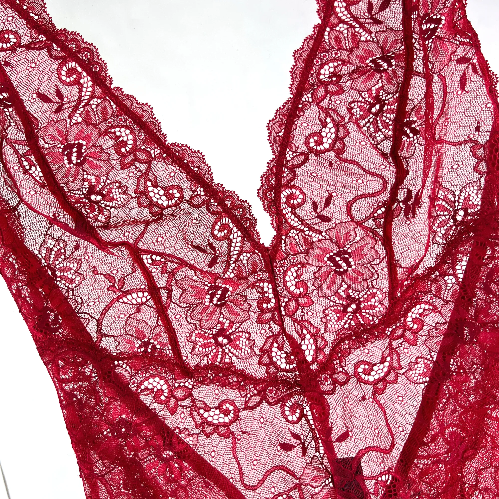 Samantha Chang All Lace Amour Halter Bodysuit