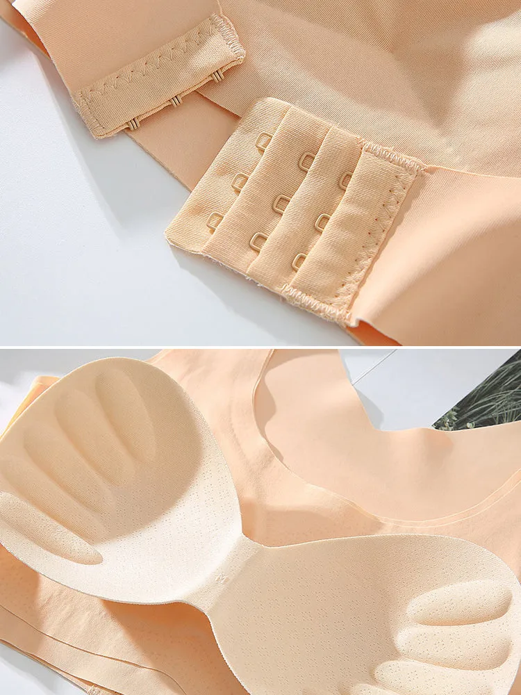 Seamless Front Closure Wide Straps Bra with Back Support