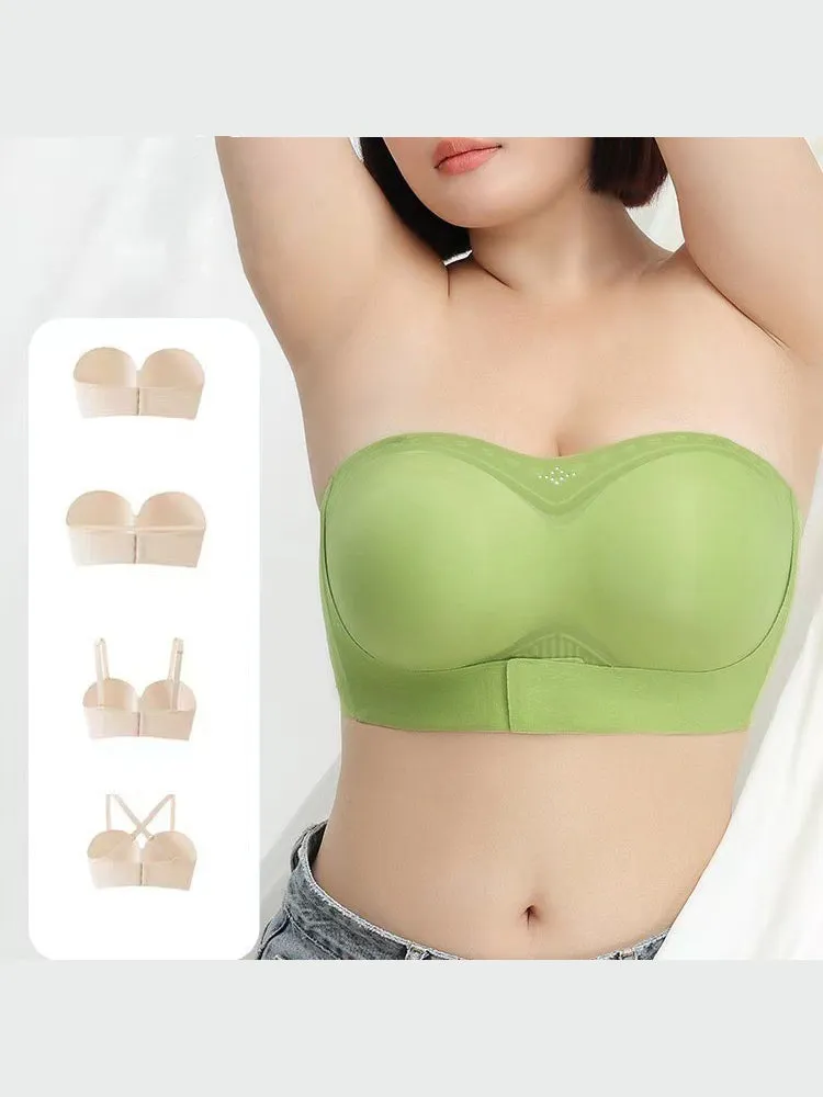 Seamless Strapless Bandeau Front Closure Bras