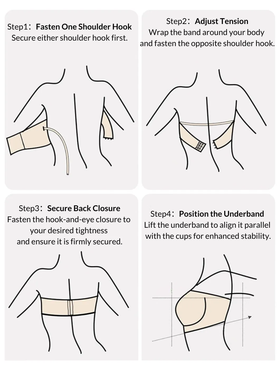 Seamless Strapless Bandeau Front Closure Bras