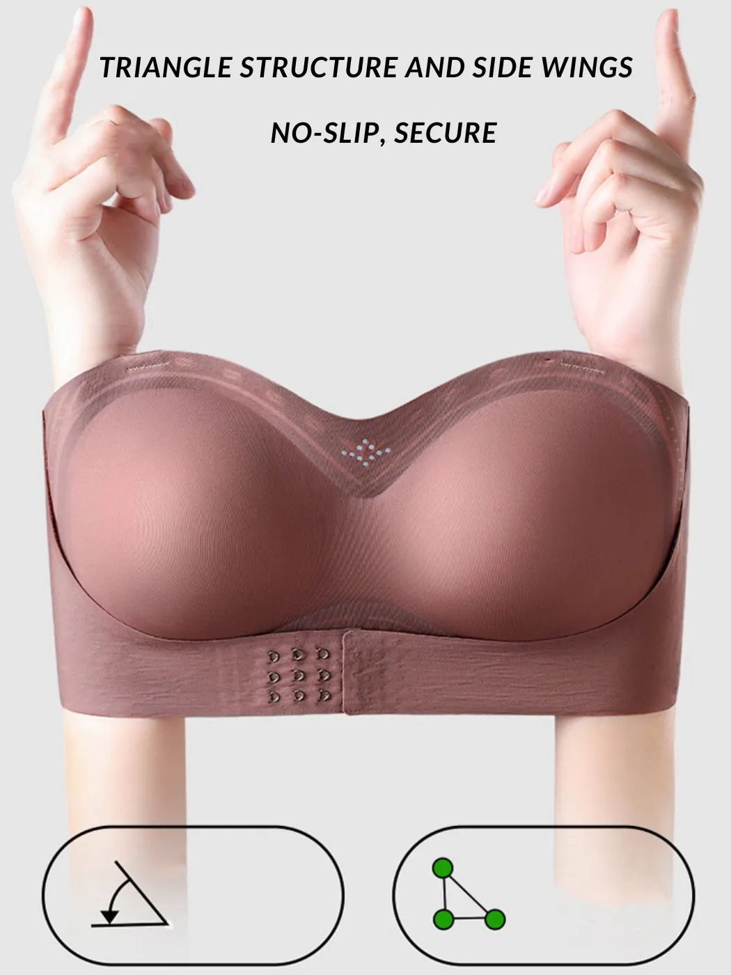 Seamless Strapless Bandeau Front Closure Bras