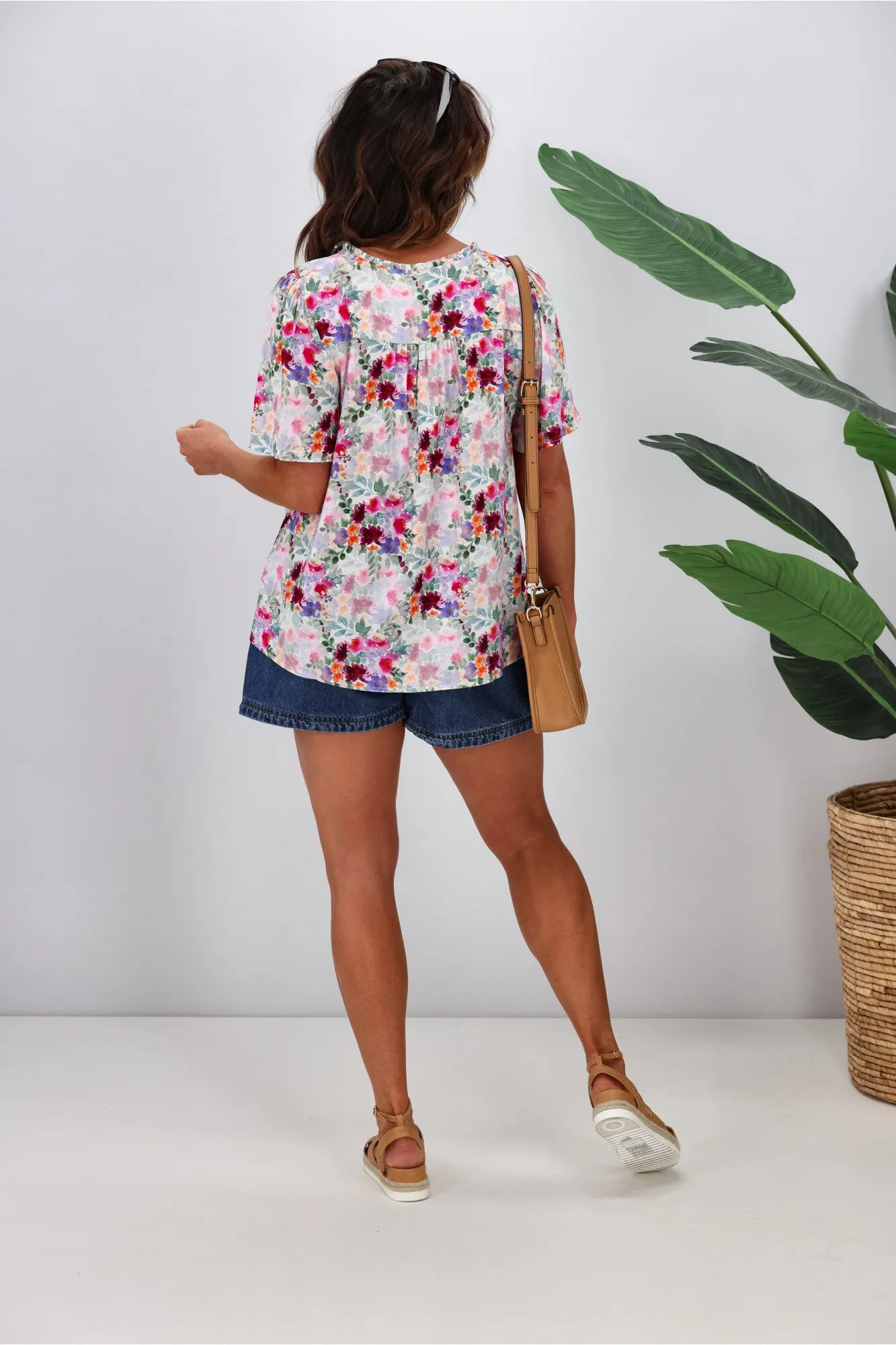 Silver Wishes Serena Lace York Top Pink Floral