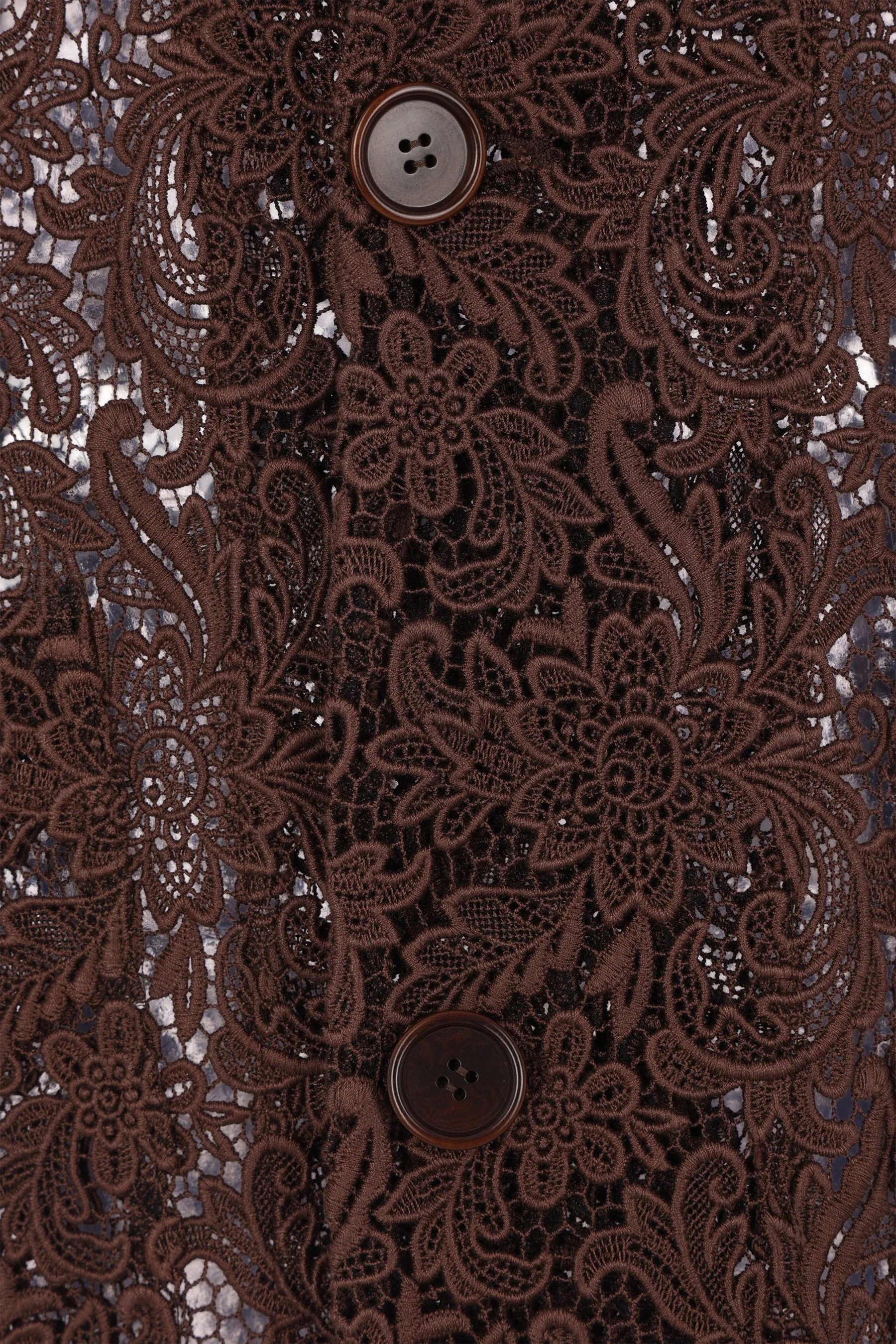 single-breasted coat in lace