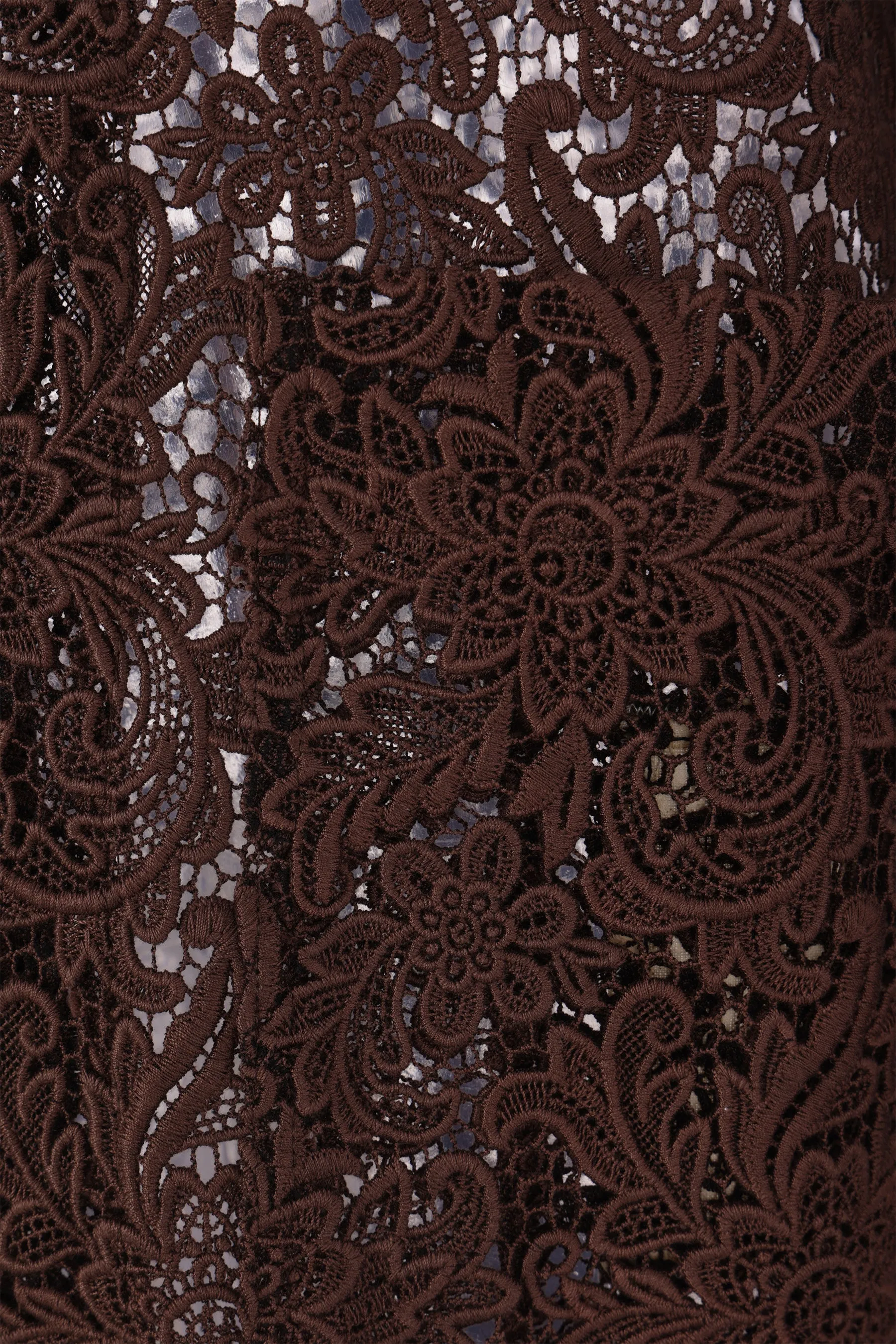 single-breasted coat in lace