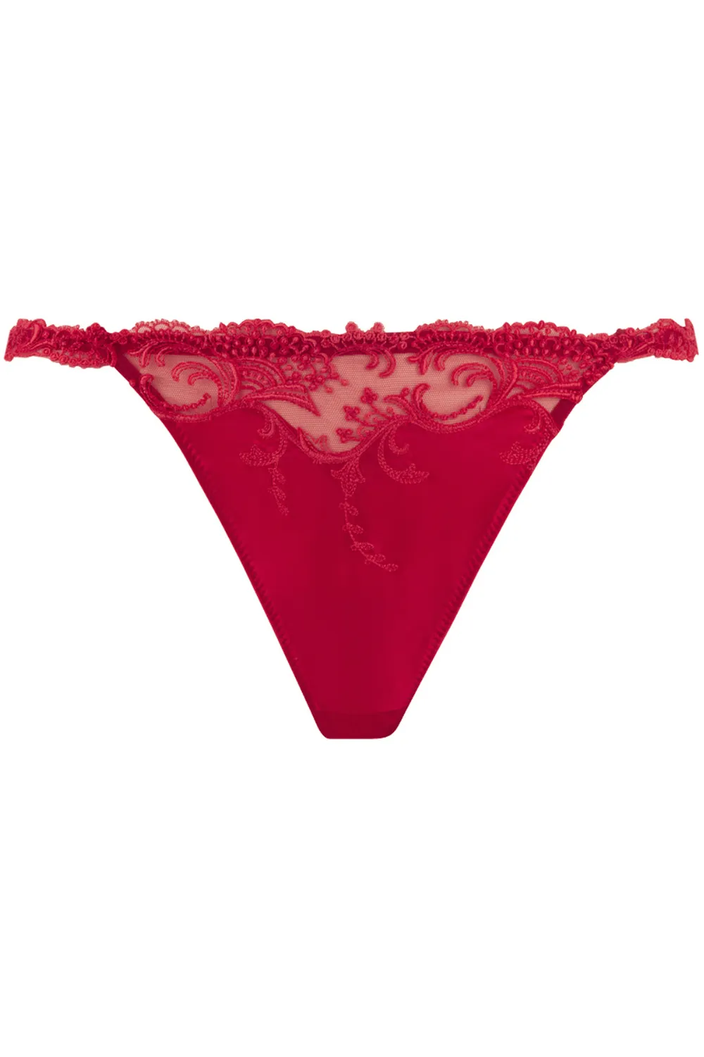 Splendeur Soie Sexy Thong Rouge