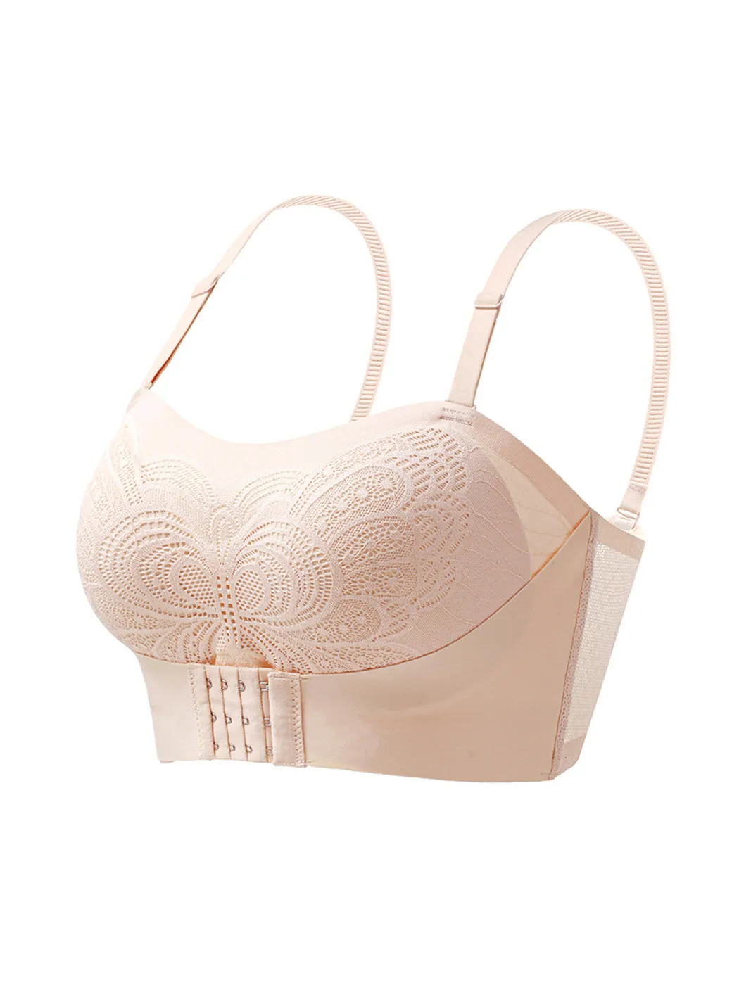 Strapless Anti-Slip Invisible Front Closure Wire-Free Push-Up Bra
