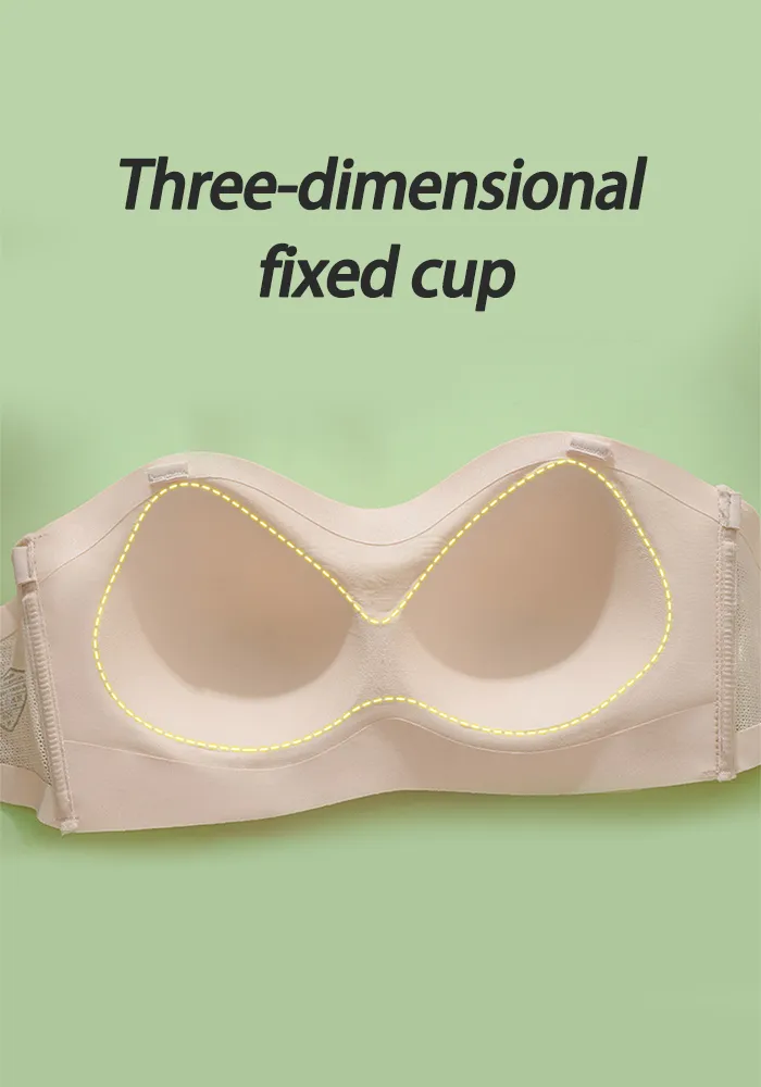Strapless Anti-Slip Invisible Front Closure Wire-Free Push-Up Bra