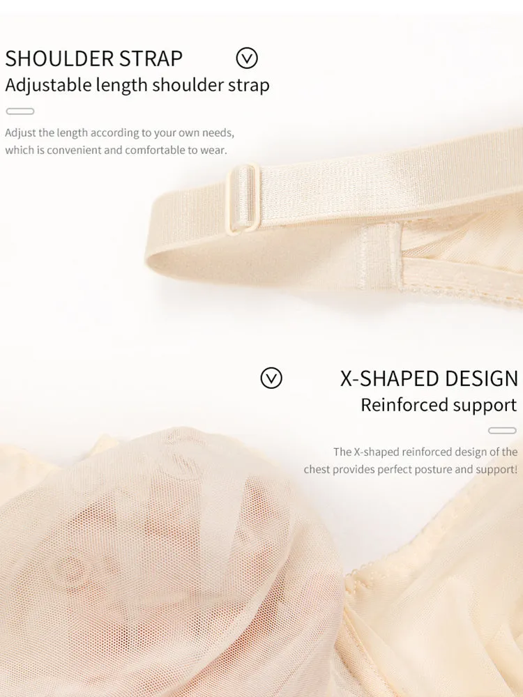 Ultra-Thin Breathable Mesh Lace Underwire Bra