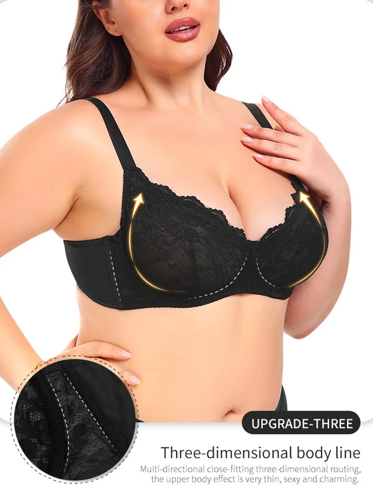 Ultra-Thin Breathable Mesh Lace Underwire Bra