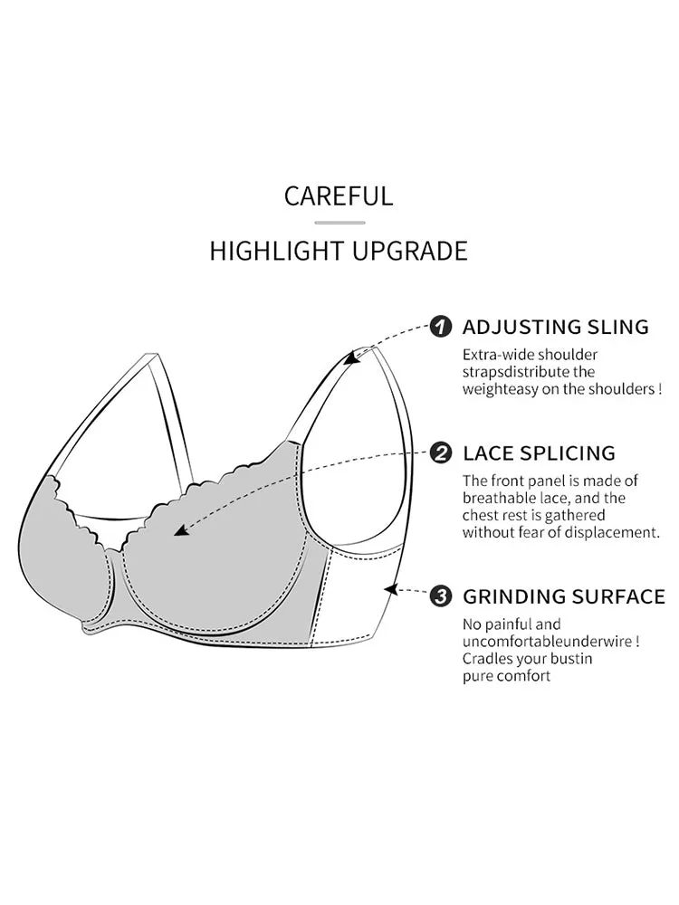 Ultra-Thin Breathable Mesh Lace Underwire Bra