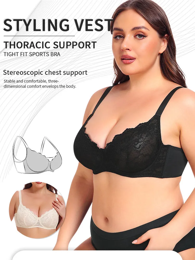 Ultra-Thin Breathable Mesh Lace Underwire Bra