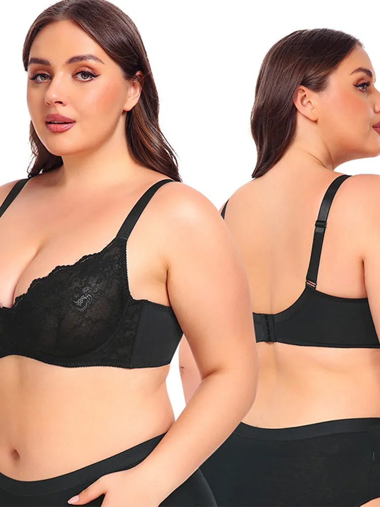 Ultra-Thin Breathable Mesh Lace Underwire Bra