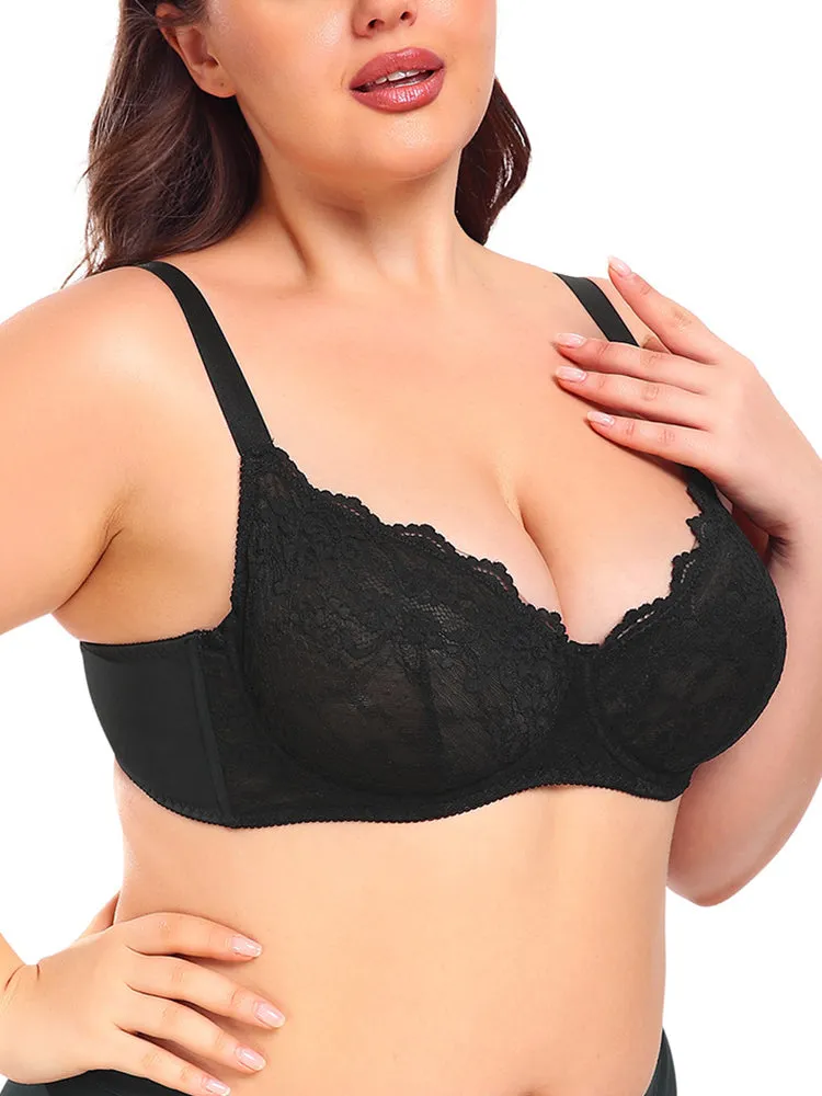 Ultra-Thin Breathable Mesh Lace Underwire Bra