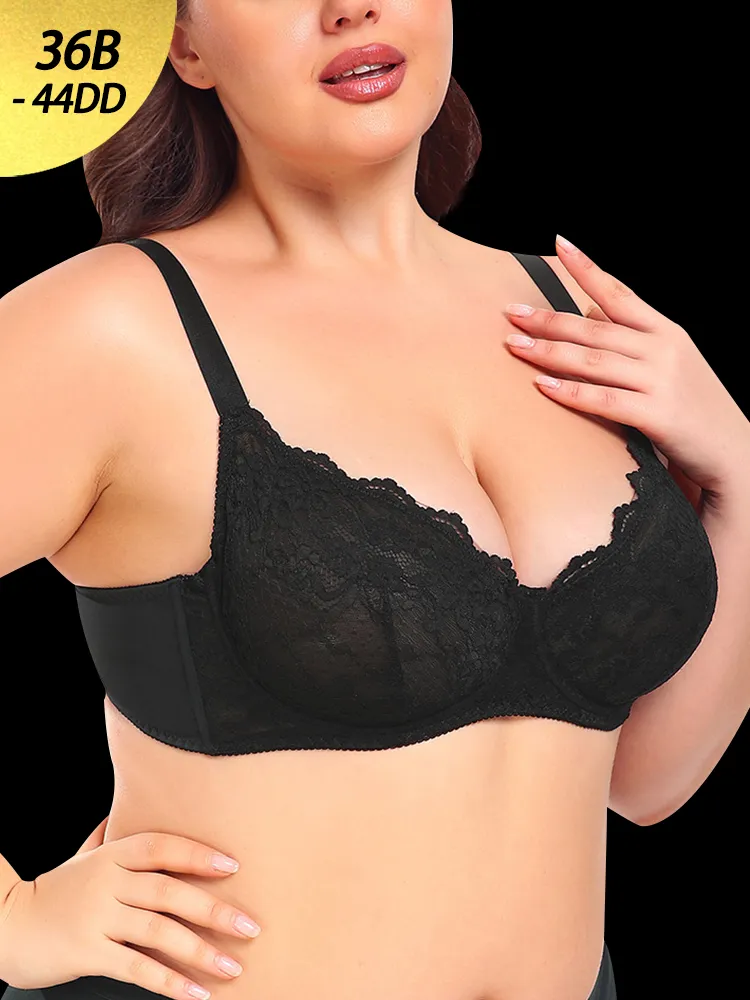 Ultra-Thin Breathable Mesh Lace Underwire Bra