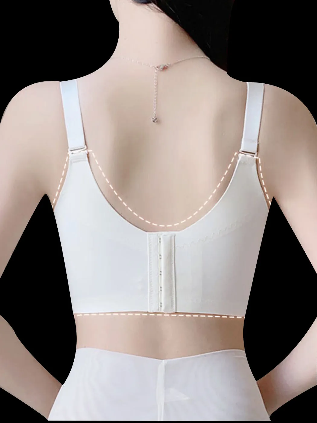 V-Neck Lace High Side Support Underwire Bra