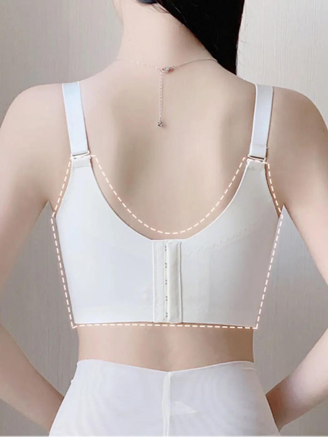 V-Neck Lace High Side Support Underwire Bra