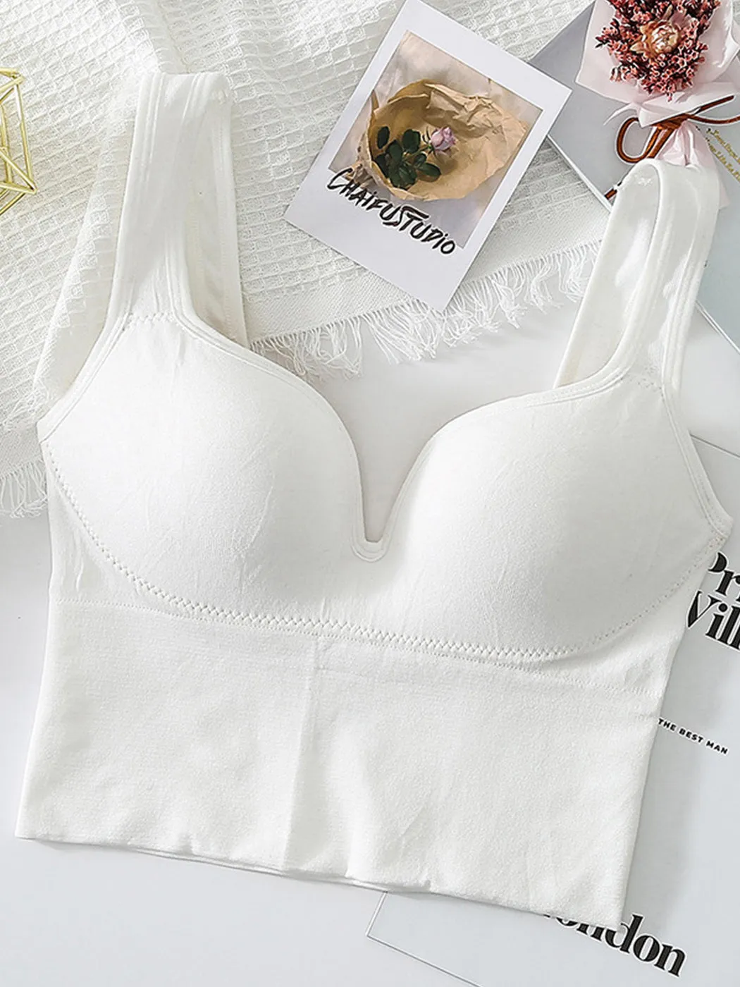 Wireless 3D Push-up Sports Tank Top Bra