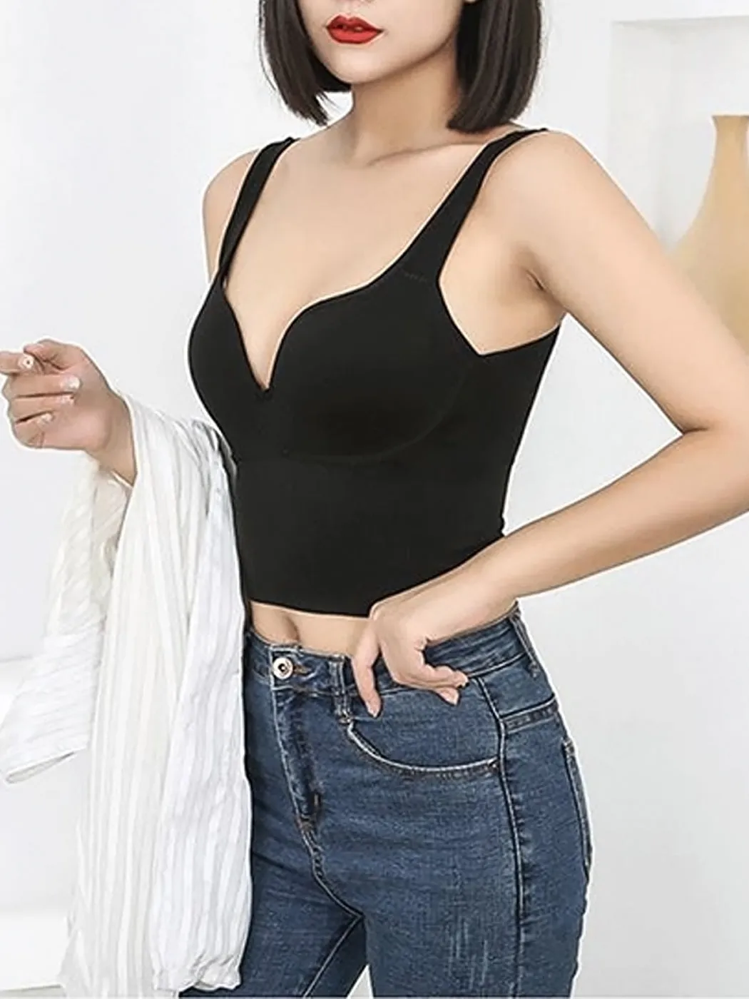 Wireless 3D Push-up Sports Tank Top Bra