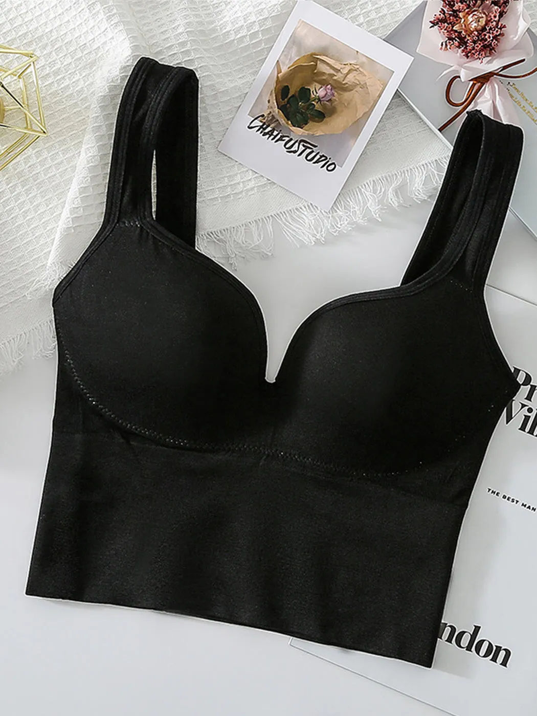 Wireless 3D Push-up Sports Tank Top Bra