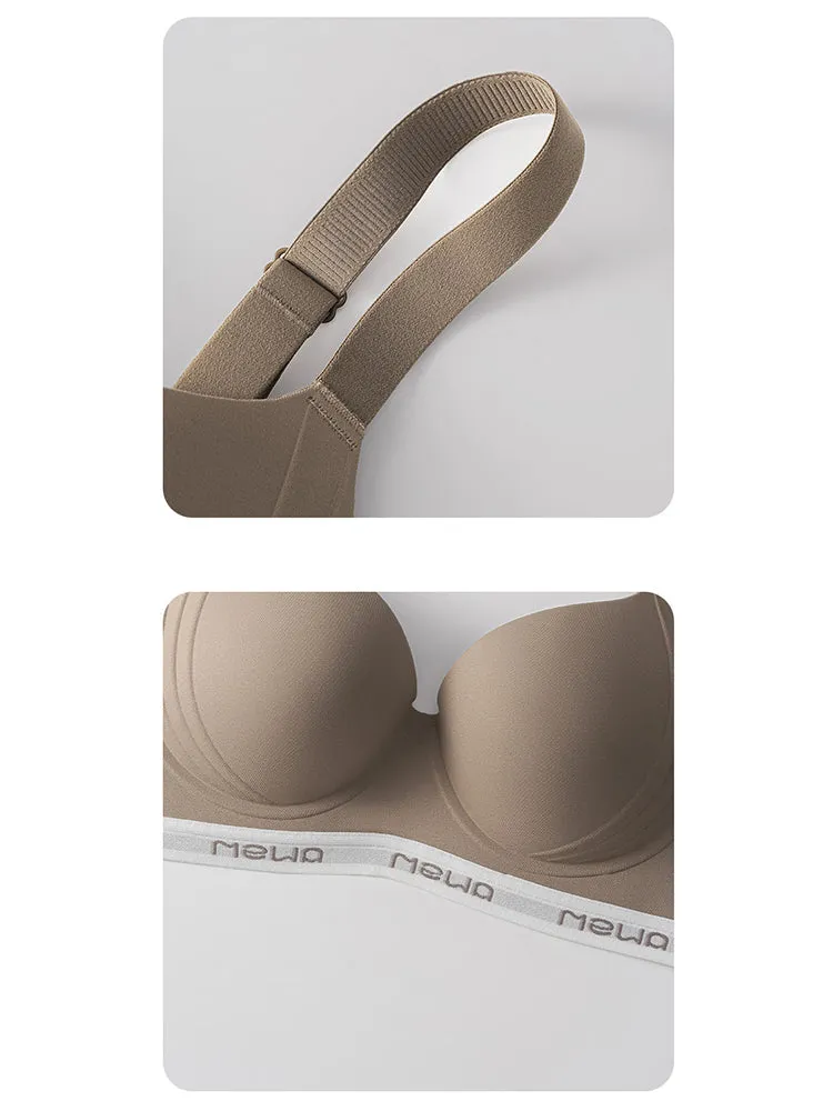 Wireless Seamless Push-Up Bra with Elastic Underband