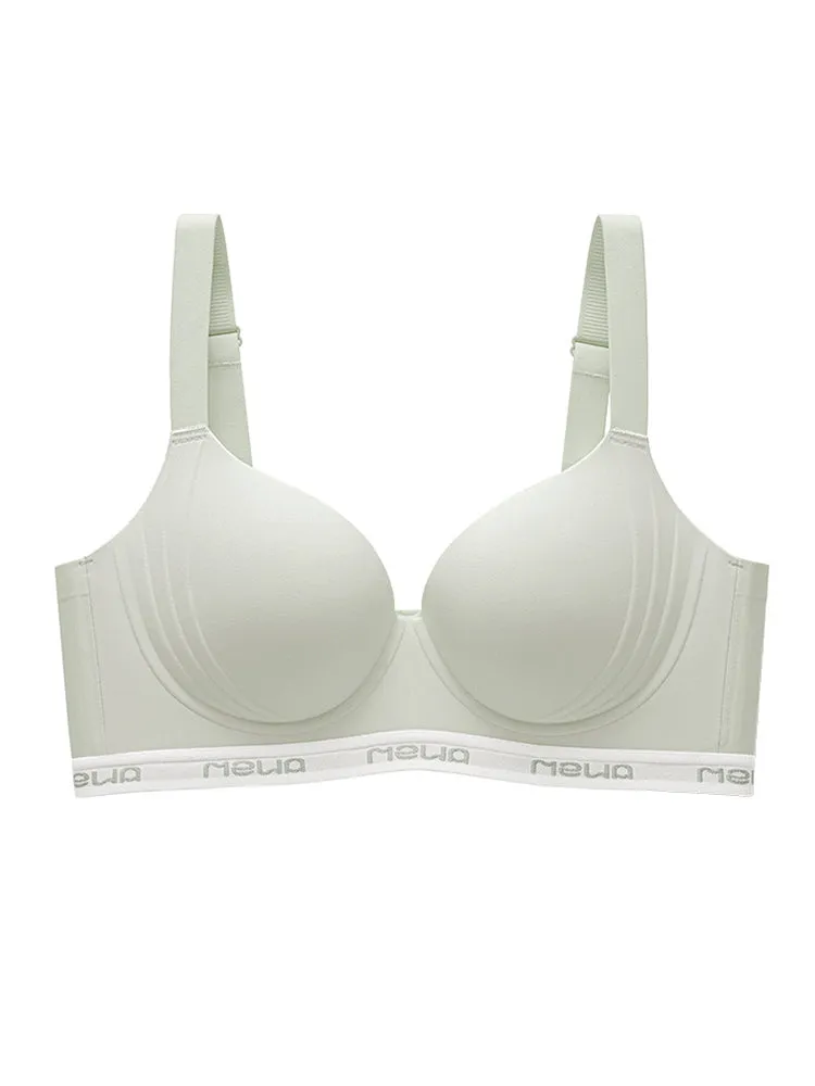 Wireless Seamless Push-Up Bra with Elastic Underband