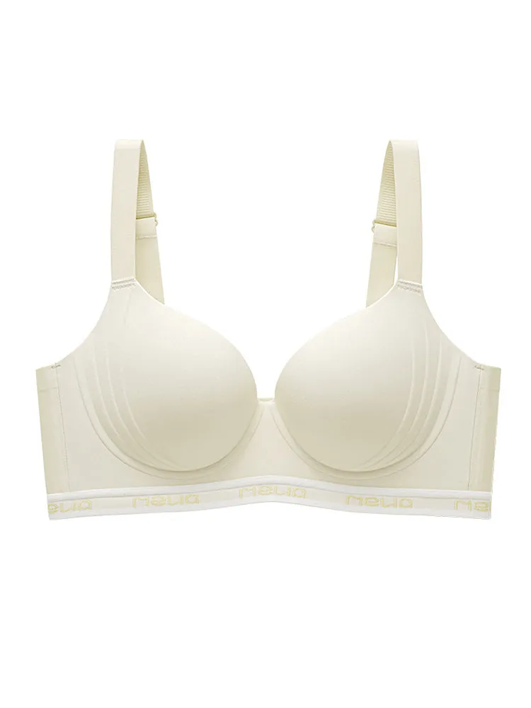 Wireless Seamless Push-Up Bra with Elastic Underband