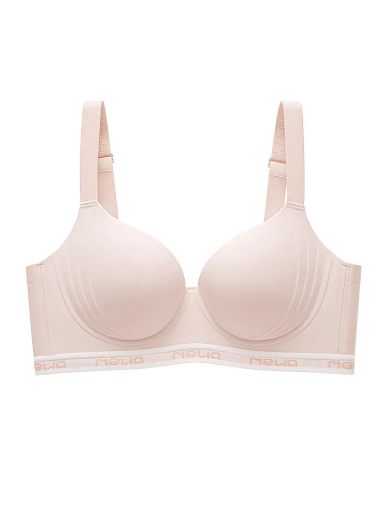 Wireless Seamless Push-Up Bra with Elastic Underband