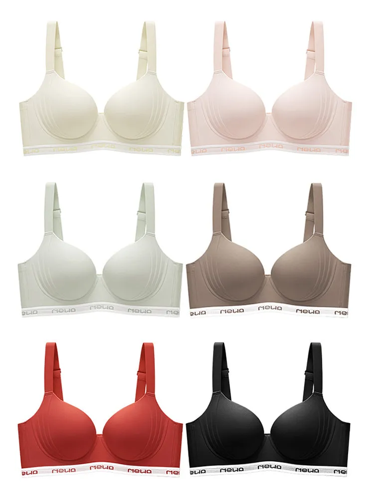 Wireless Seamless Push-Up Bra with Elastic Underband