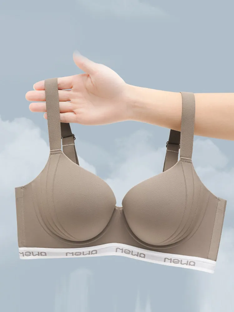 Wireless Seamless Push-Up Bra with Elastic Underband