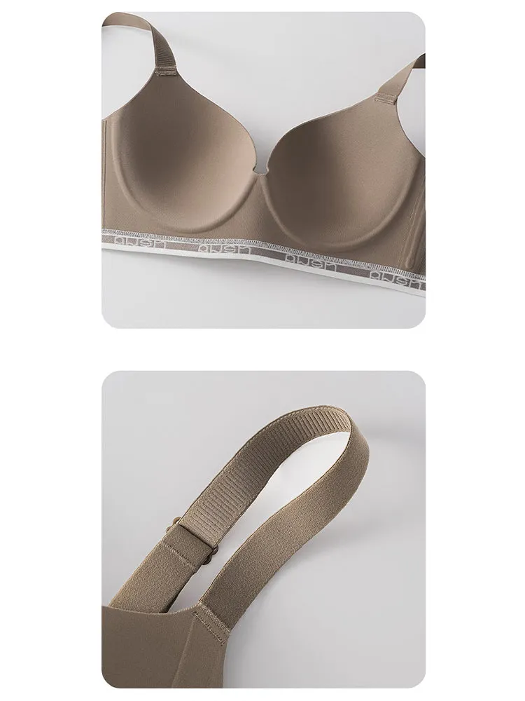 Wireless Seamless Push-Up Bra with Elastic Underband
