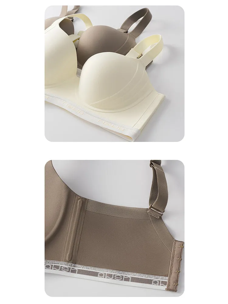 Wireless Seamless Push-Up Bra with Elastic Underband