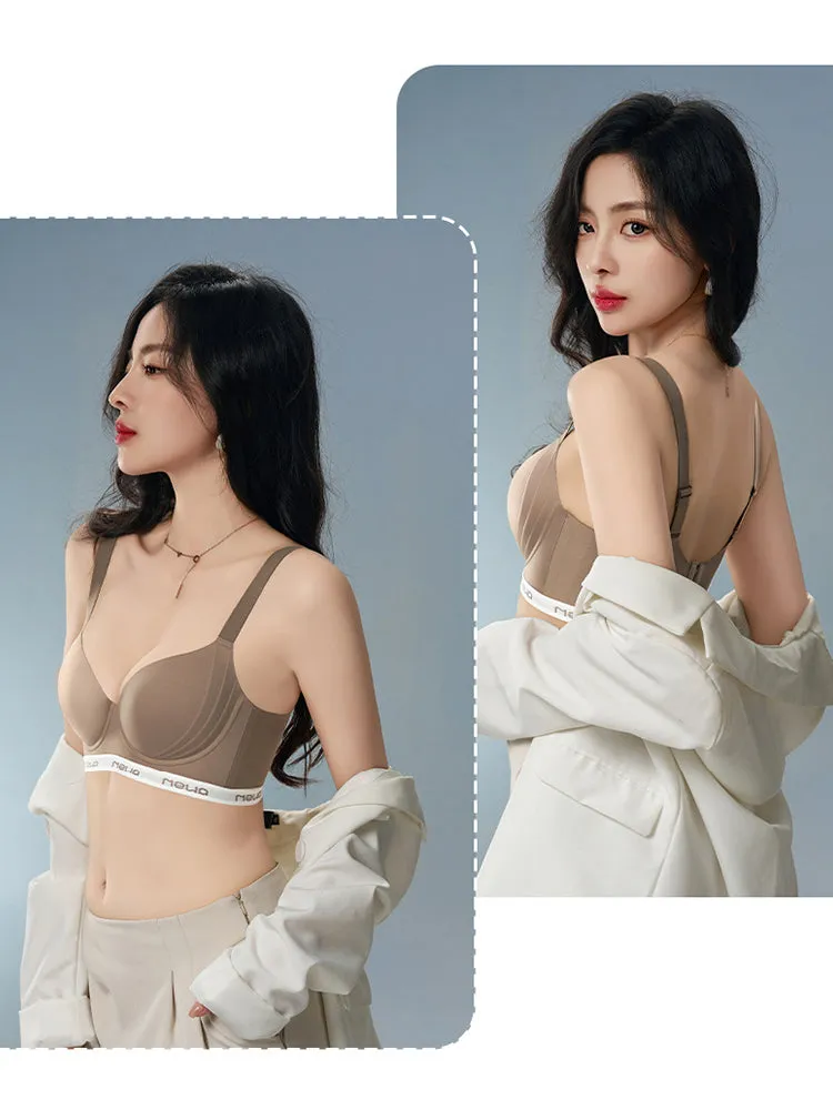 Wireless Seamless Push-Up Bra with Elastic Underband
