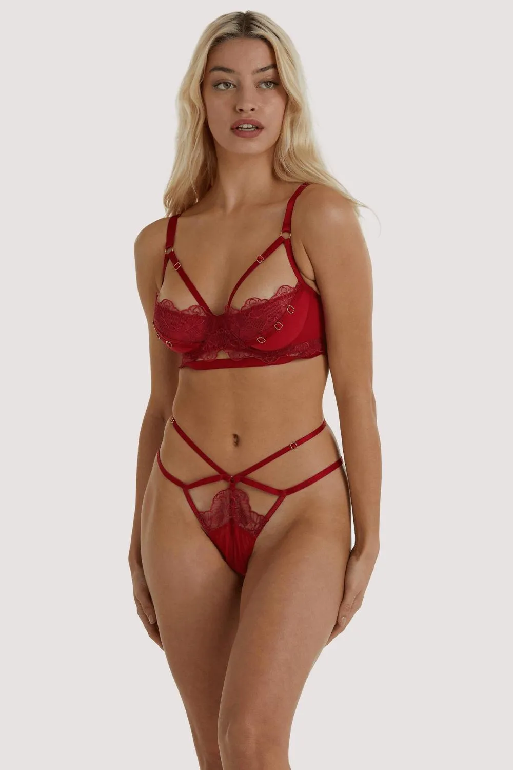 Wolf & Whistle Iris Slider Red Balcony Bra