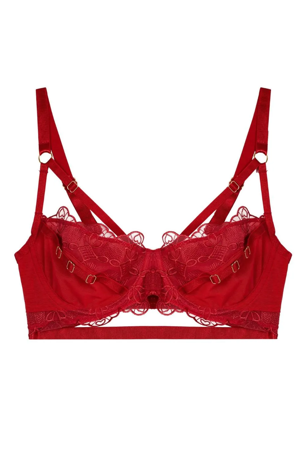 Wolf & Whistle Iris Slider Red Balcony Bra