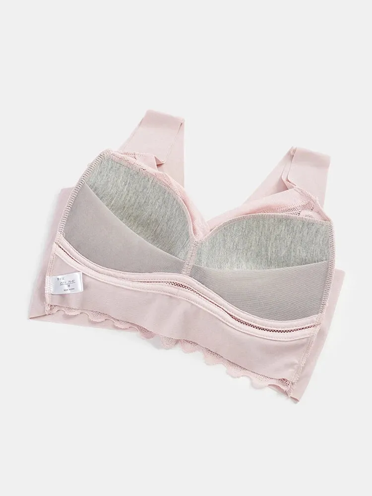 Women Cotton Breathable Seamless Straps Lounge Bras