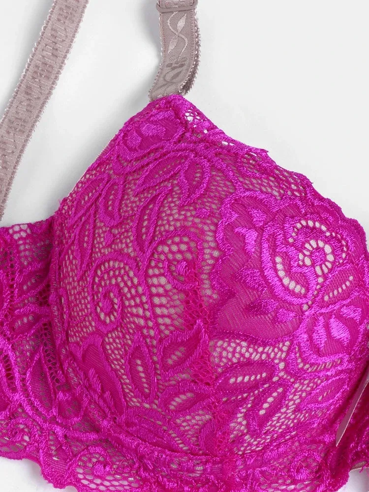 Women Lace Floral Bowknot Breathable Bras