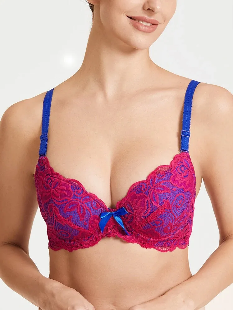 Women Lace Floral Bowknot Breathable Bras