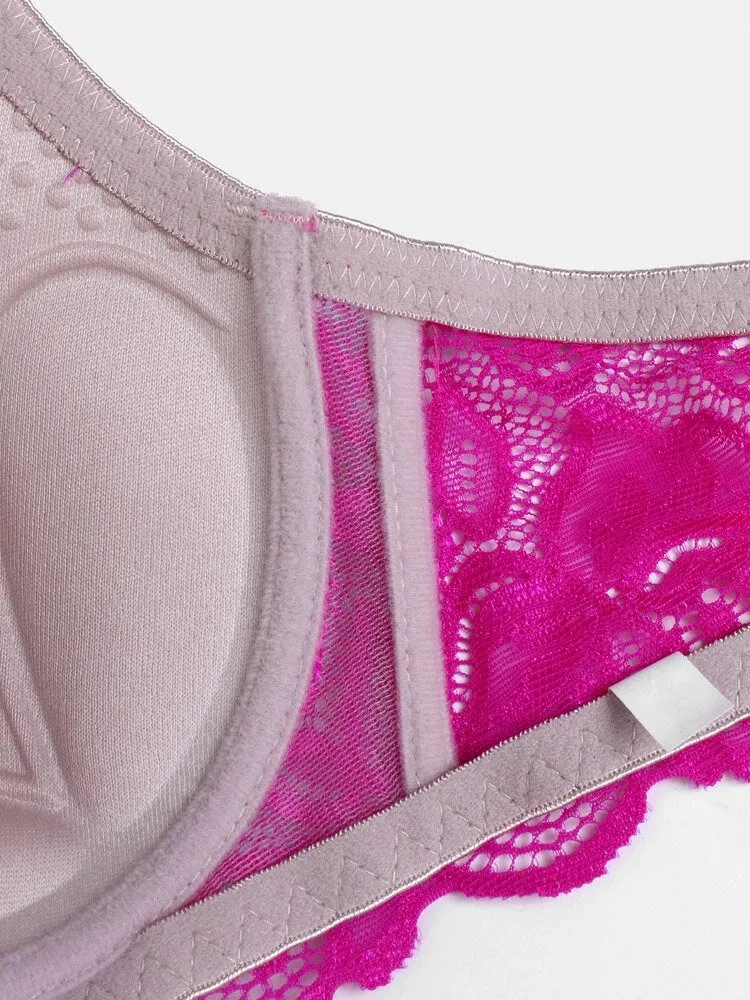 Women Lace Floral Bowknot Breathable Bras