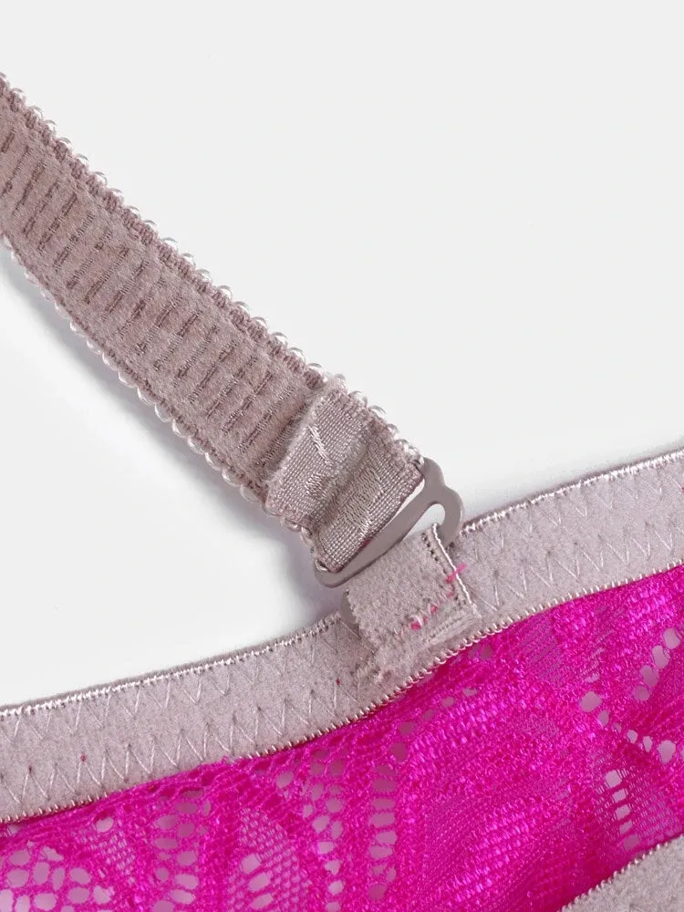 Women Lace Floral Bowknot Breathable Bras