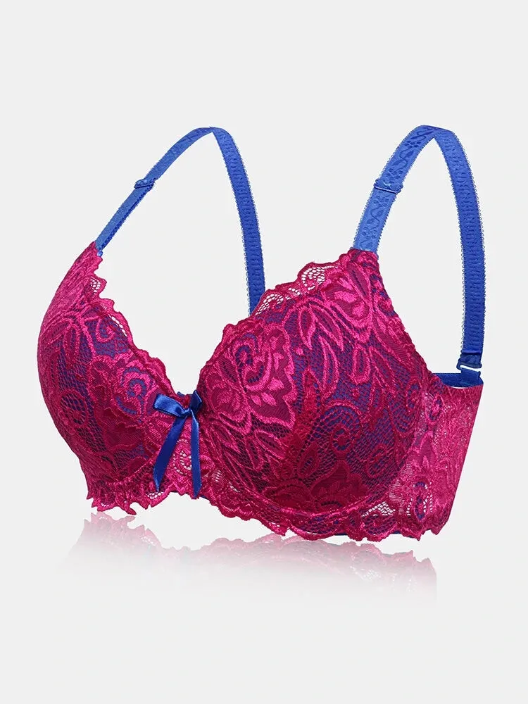 Women Lace Floral Bowknot Breathable Bras