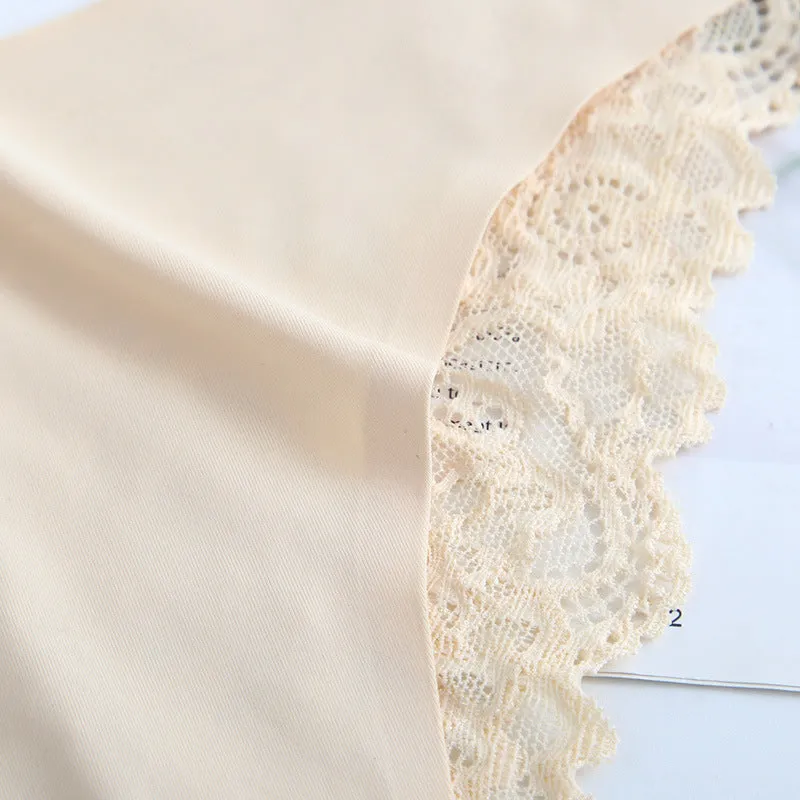 Women Sexy Lace Ice Silk Hip Cut Panties